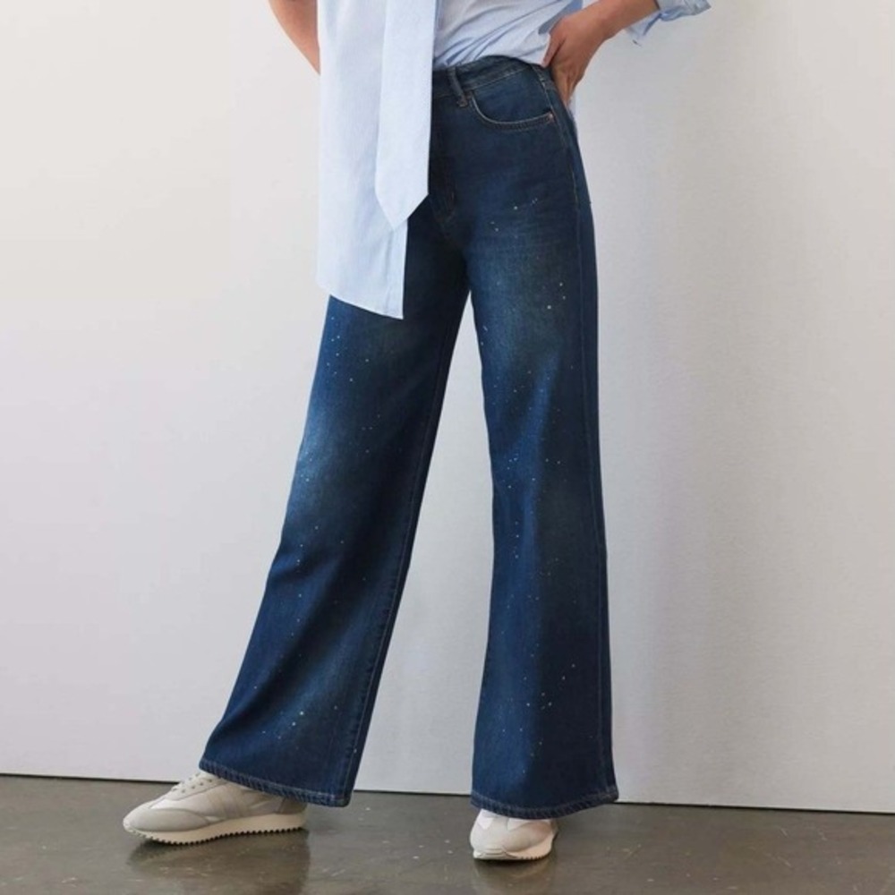 Pilcro Anthropologie The Annie High Rise Wide Leg Jeans Womens‎ Size 30 Organic